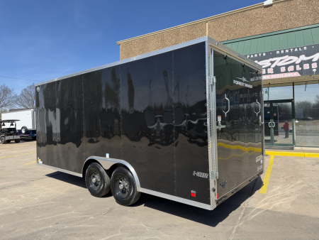 New #097227 2026 FOREST RIVER TA3 8.5 X 18 TANDEM AXLE 10K ENCLOSED W/ REAR RAMP DOOR