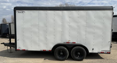 New 2025 Cargo Craft 7'x16'x7'tall, Expedition Extreme Double Door White black out 5200's Cargo / Enclosed Trailer
