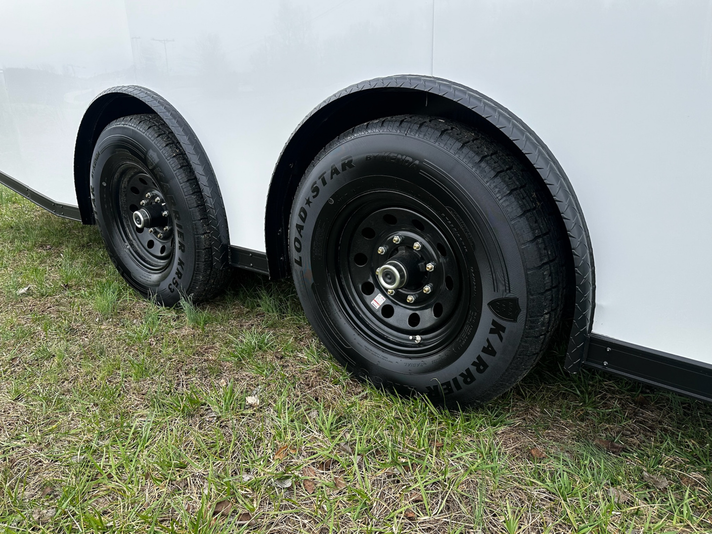 New 2026 Luxe 8.5x24 Racing Trailer Finished Interior- 5200 Tandem Axle-White-Blackout
