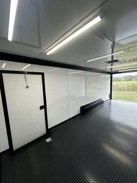New 2026 Luxe 8.5x24 Racing Trailer Finished Interior- 5200 Tandem Axle-White-Blackout