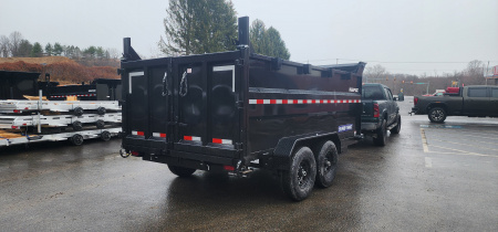New 7 x 14 Sure-Trac HD Telescopic 4ft High Sides Dump Trailer 14k w/ Hydraulic Jack