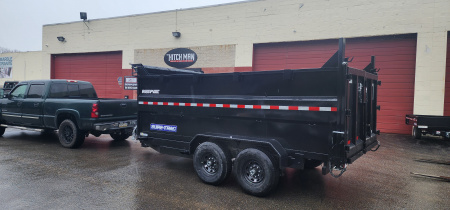 New 7 x 14 Sure-Trac HD Telescopic 4ft High Sides Dump Trailer 14k w/ Hydraulic Jack