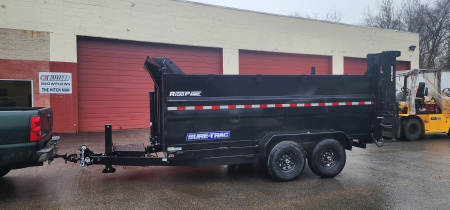 New 7 x 14 Sure-Trac HD Telescopic 4ft High Sides Dump Trailer 14k w/ Hydraulic Jack