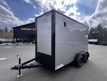 New 2026 Pace American 7x12 + 2ft V nose/ Rear Spoiler/ Polycore / Blackout - 7000GVW