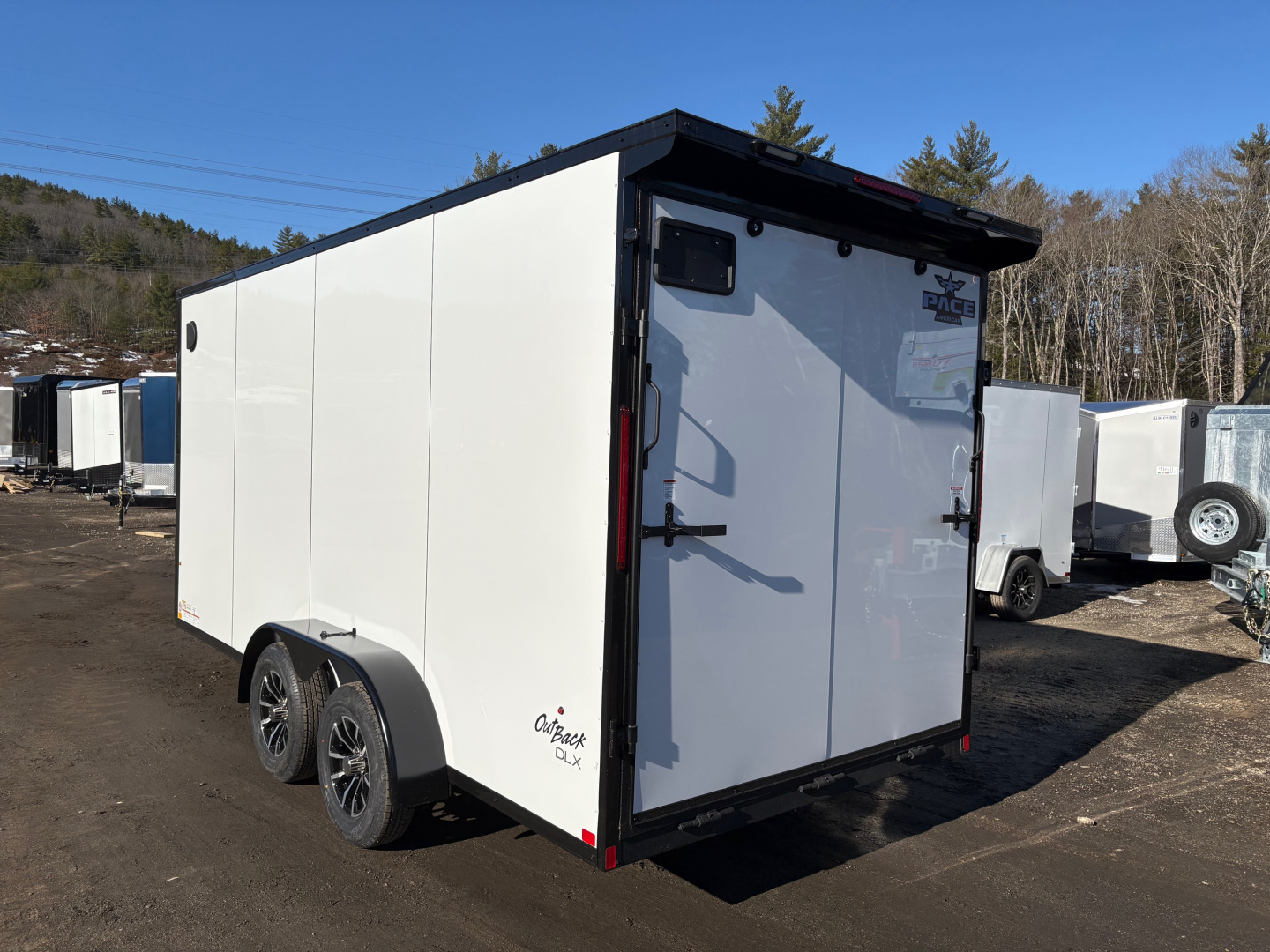 New 2026 Pace American 7x16 + 2ft V nose/ Rear Spoiler/ Polycore / Blackout - 7000GVW