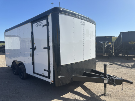 New 2025 Cargo Craft 8.5'x16'x7'tall Expedition Extreme White/Blk out w/ ramp & heavy frame Cargo / Enclosed Trailer