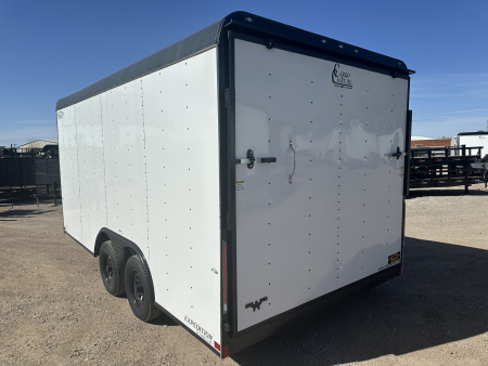 New 2025 Cargo Craft 8.5'x16'x7'tall Expedition Extreme White/Blk out w/ ramp & heavy frame Cargo / Enclosed Trailer