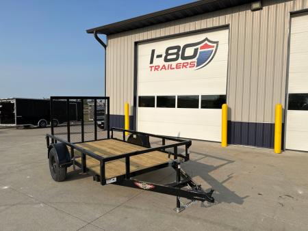 New 2026 H&H Black 66 x10' 3k Rail Side Utility Trailer