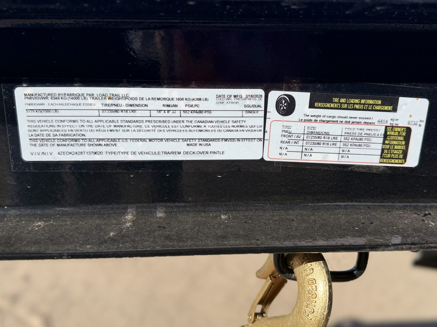 New 2026 Load Trail 8.5-24 Deckover Equipment Hauler 14K GVWR