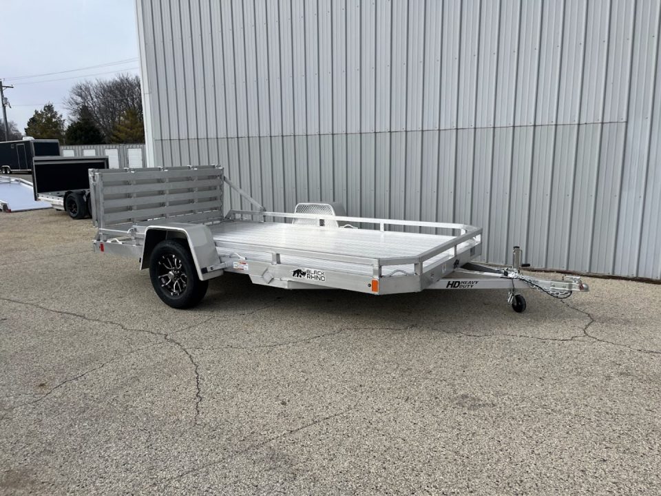 New 2026 Black Rhino Aluminum 81"x12' Low Profile LPS8112A w/ Bi-Fold Gate ATV Trailer