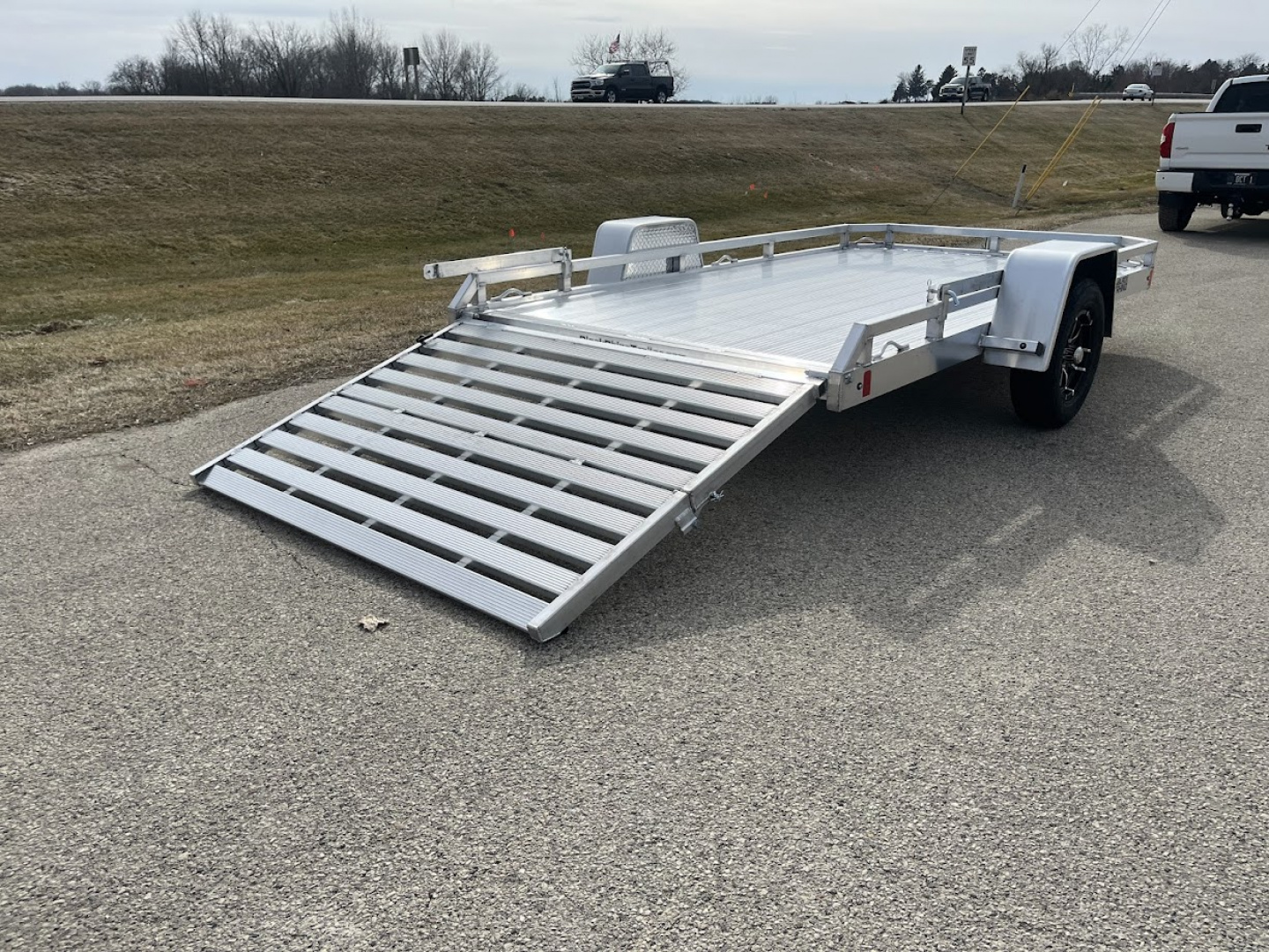 New 2026 Black Rhino Aluminum 81"x12' Low Profile LPS8112A w/ Bi-Fold Gate ATV Trailer