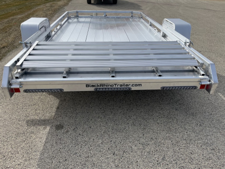 New 2026 Black Rhino Aluminum 81"x12' Low Profile LPS8112A w/ Bi-Fold Gate ATV Trailer