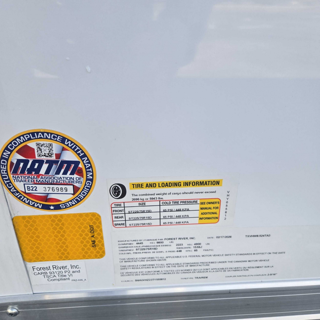 New 2026 Continental Cargo TXVHW8.524TA3 Cargo / Enclosed Trailer