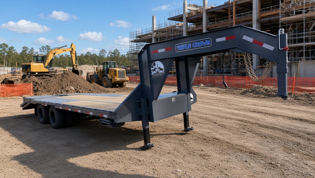 New 2026 Triple Crown Trailers 25FT (20+5) Gooseneck Equipment Trailer – Dovetail w/ Mega Ramps