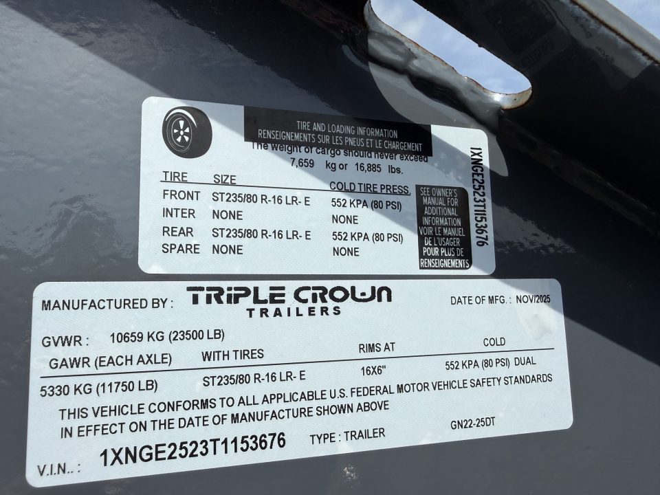 New 2026 Triple Crown Trailers 25FT (20+5) Gooseneck Equipment Trailer – Dovetail w/ Mega Ramps