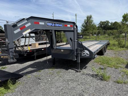 New 2026 Triple Crown Trailers 25FT (20+5) Gooseneck Equipment Trailer – Dovetail w/ Mega Ramps