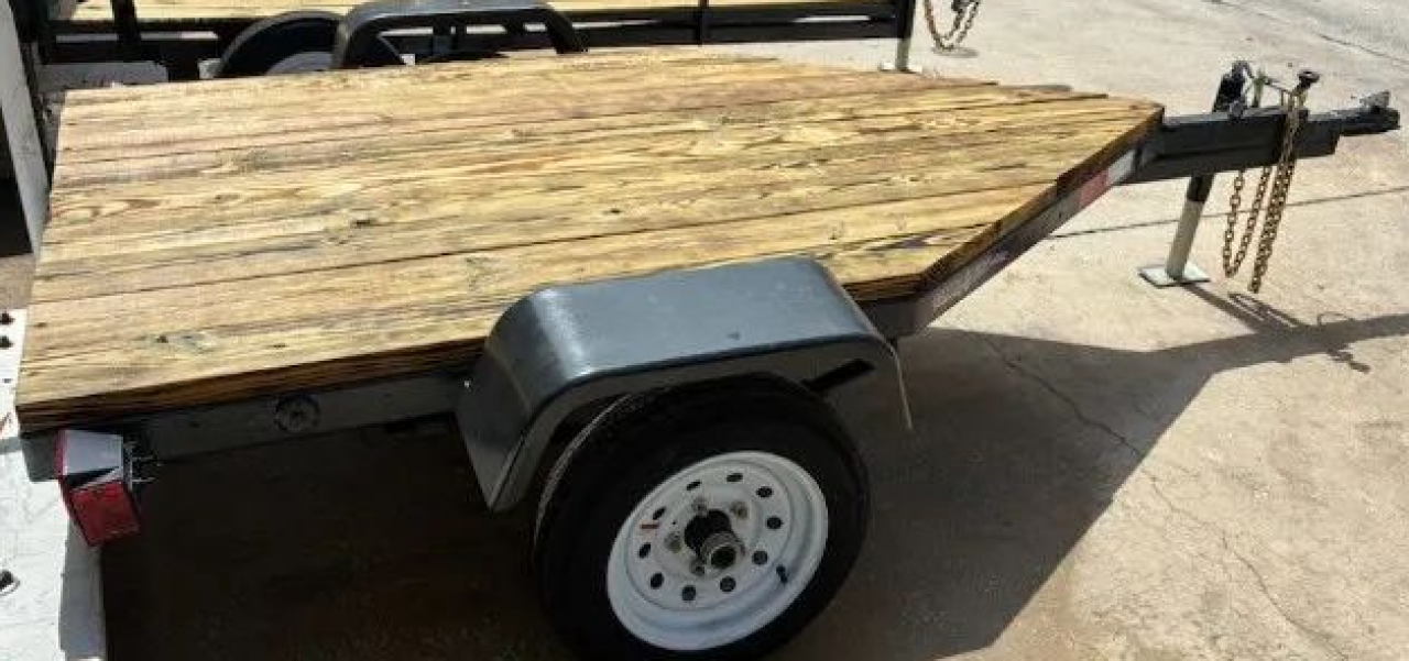 Used 2015 Homemade 6 x 4 Utility Trailer with New Chains, Paint & Wood Utility Trailer
