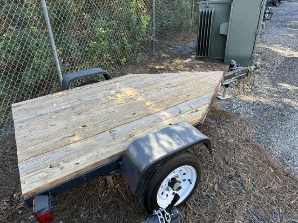 Used 2015 Homemade 6 x 4 Utility Trailer with New Chains, Paint & Wood Utility Trailer