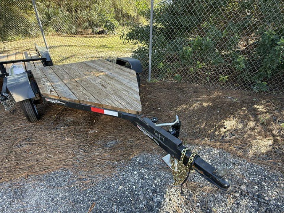 Used 2015 Homemade 6 x 4 Utility Trailer with New Chains, Paint & Wood Utility Trailer
