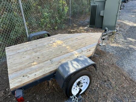 Used 2015 Homemade 6 x 4 Utility Trailer with New Chains, Paint & Wood Utility Trailer
