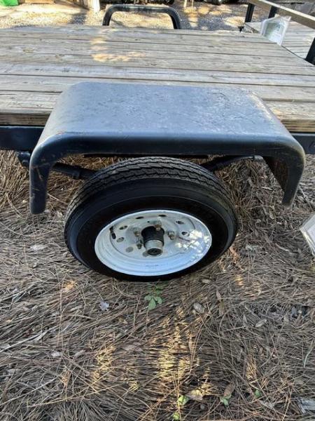 Used 2015 Homemade 6 x 4 Utility Trailer with New Chains, Paint & Wood Utility Trailer