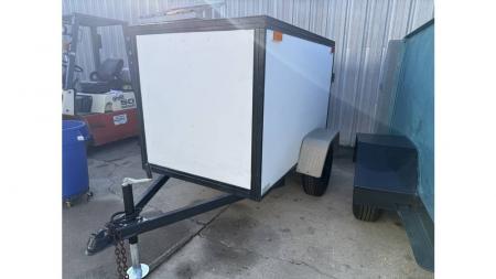 Used 2004 321 Trailers LLC 4x6 White Enclosed Trailer with New Paint, Wood Floor & LED Lights