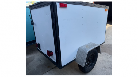 Used 2004 Homemade 4X6 Enclosed Trailer with new paint, wood and lights