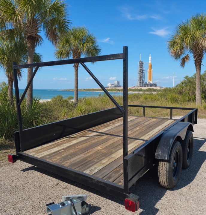 Used 2018 6 x 12 with New Wood, Jack, Tires & Paint with Removable Sides & Diamond Plating Utility Trailer