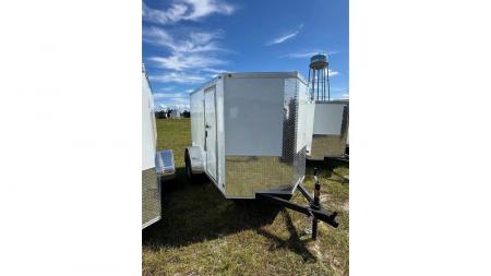 New 2026 Pro Craft 4 x 8 Small Trailer with Single Axle White Enclosed