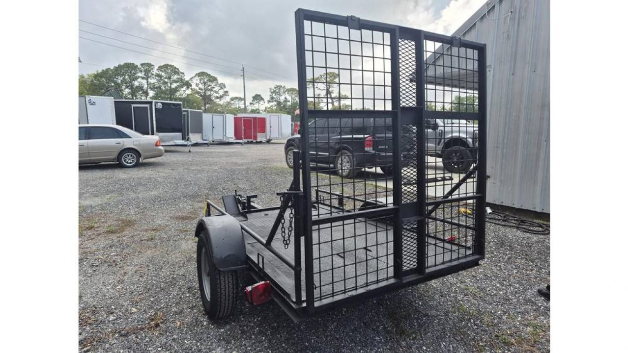 Used 2025 321 Trailers LLC 5x8 Bumper Pull Steel Utility Trailer with Motorcycle Chocks or Trike Tie Downs Utility Trailer