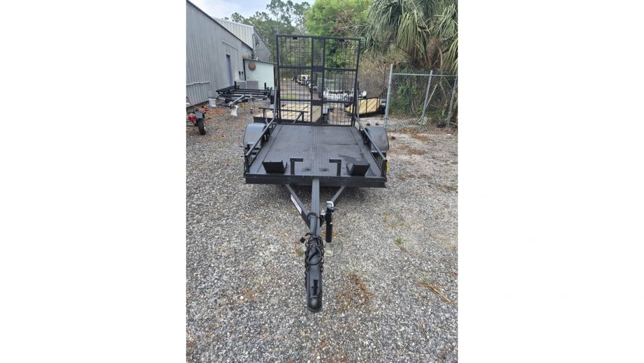Used 2025 321 Trailers LLC 5x8 Bumper Pull Steel Utility Trailer with Motorcycle Chocks or Trike Tie Downs Utility Trailer