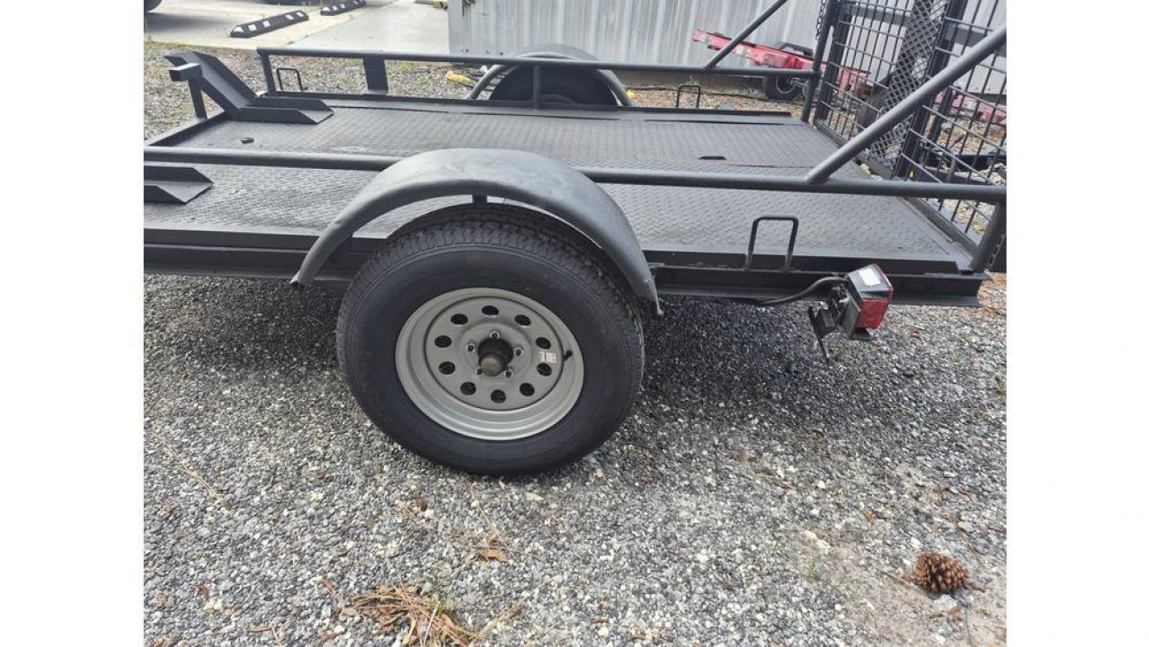 Used 2025 321 Trailers LLC 5x8 Bumper Pull Steel Utility Trailer with Motorcycle Chocks or Trike Tie Downs Utility Trailer