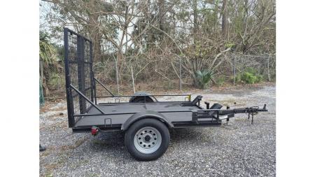 Used 2025 321 Trailers LLC 5x8 Bumper Pull Steel Utility Trailer with Motorcycle Chocks or Trike Tie Downs Utility Trailer