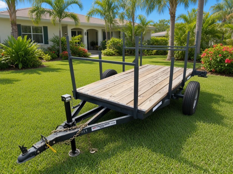 Used 2025 321 Trailers LLC 4.5 x 9 Utility Trailer with New Wood, Jack, Lighting & Tires