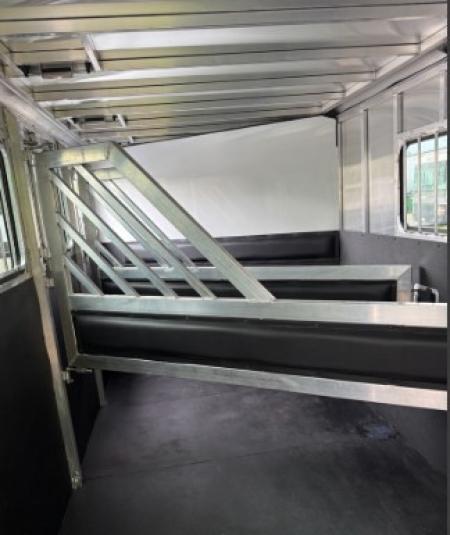New 2026 Frontier Flatbeds 3 Horse Trailer with Drop Down Windows and Double Doors in Rear