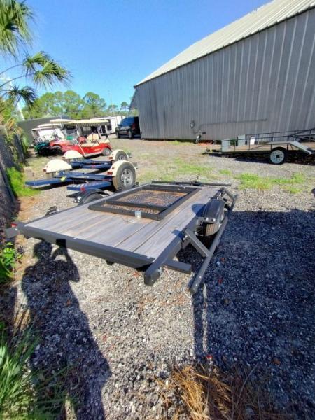 New 5x8 Utility Trailer with Treated Deck & Lockable Gate Latch
