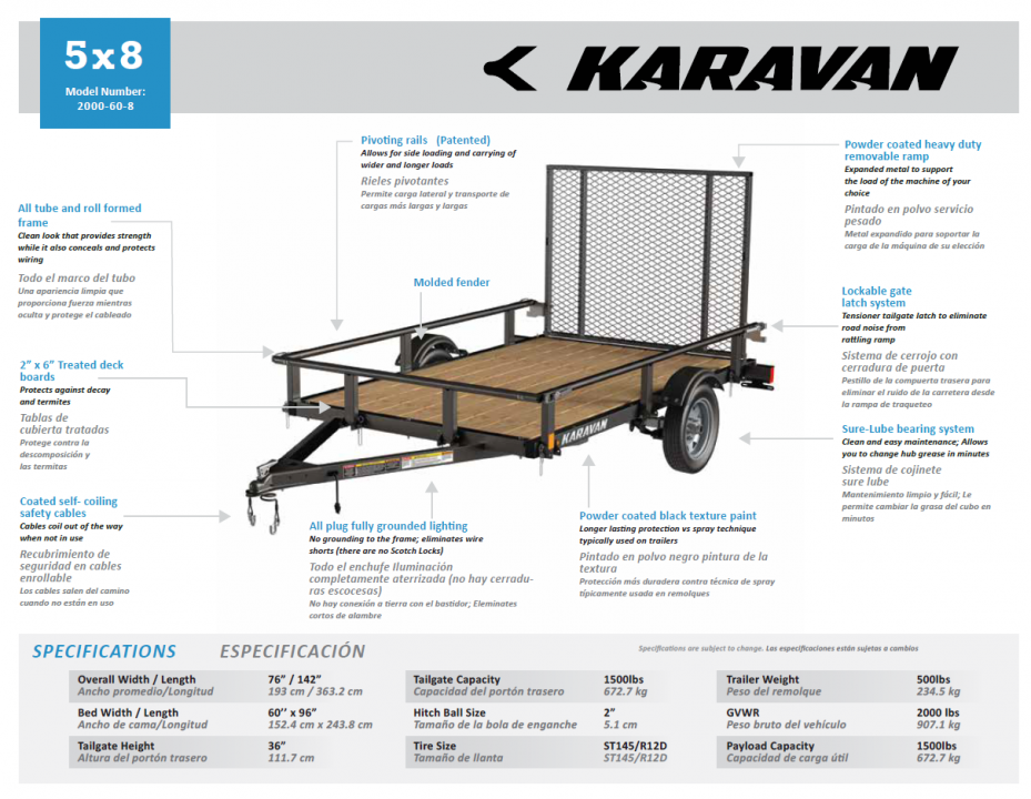 New 2026 Karavan 5 x 8 Utility Trailer