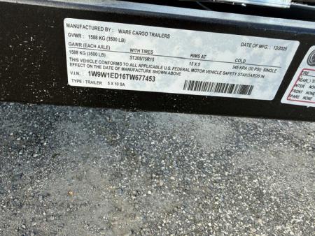 New 2026 Ware Cargo Trailers 5 x 10 Black Single Axle Enclosed Trailer with Side Door and Ramp