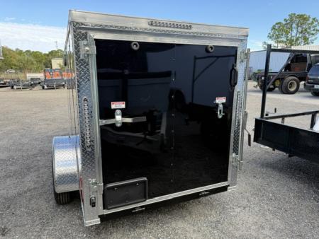 New 2026 Ware Cargo Trailers 5 x 10 Black Single Axle Enclosed Trailer with Side Door and Ramp