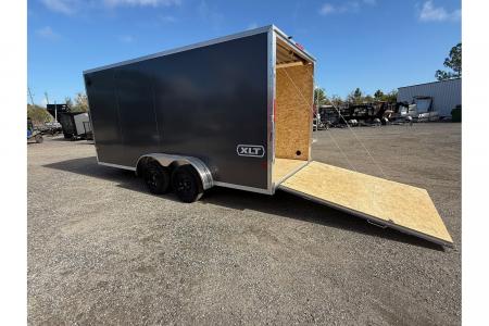 New 2026 ALCOM 7 x 16 Aluminum Enclosed Trailer with 6" Extra Height, Upgraded Paddle Handle & Piano Hinge Side Access Door