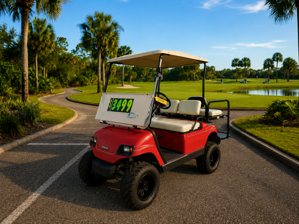 Used 2000 Yamaha Gas Golf Cart | Lifted | New Rear Flip Seat