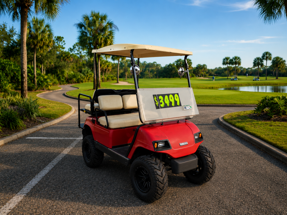 Used 2000 Yamaha Gas Golf Cart | Lifted | New Rear Flip Seat