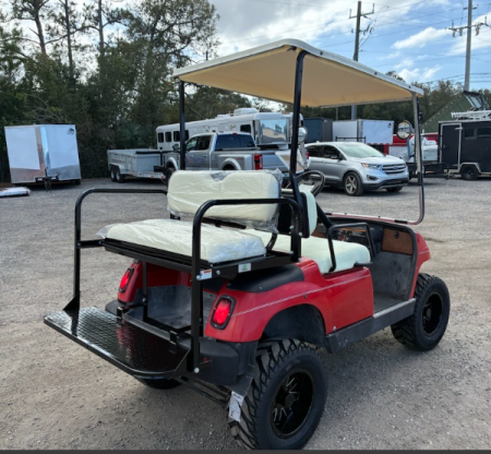 Used 2000 Yamaha Lifted 4 Seater Gas Golf Cart with New Tires & Back Seat Golf Cart