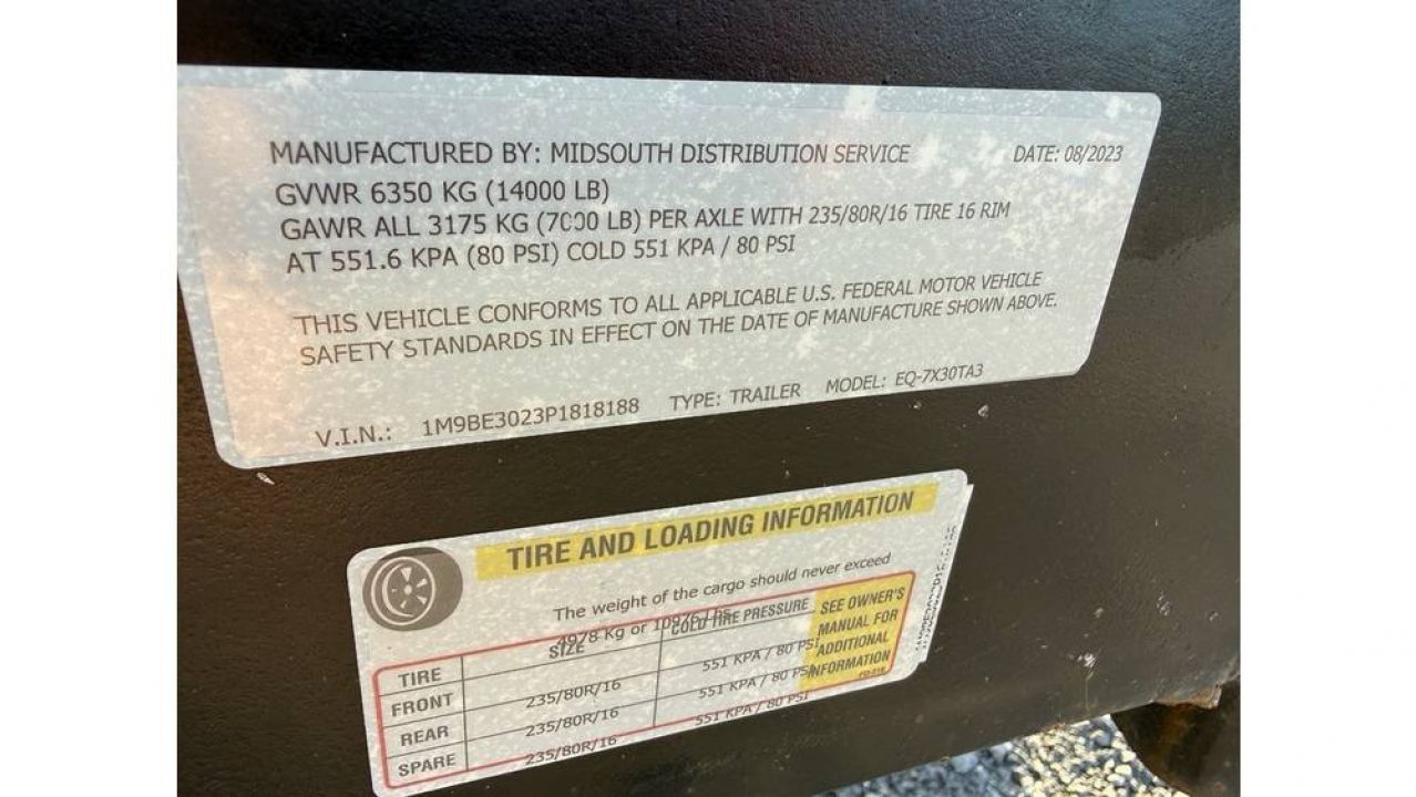 Used 2023 Mid-South Trailers MFG