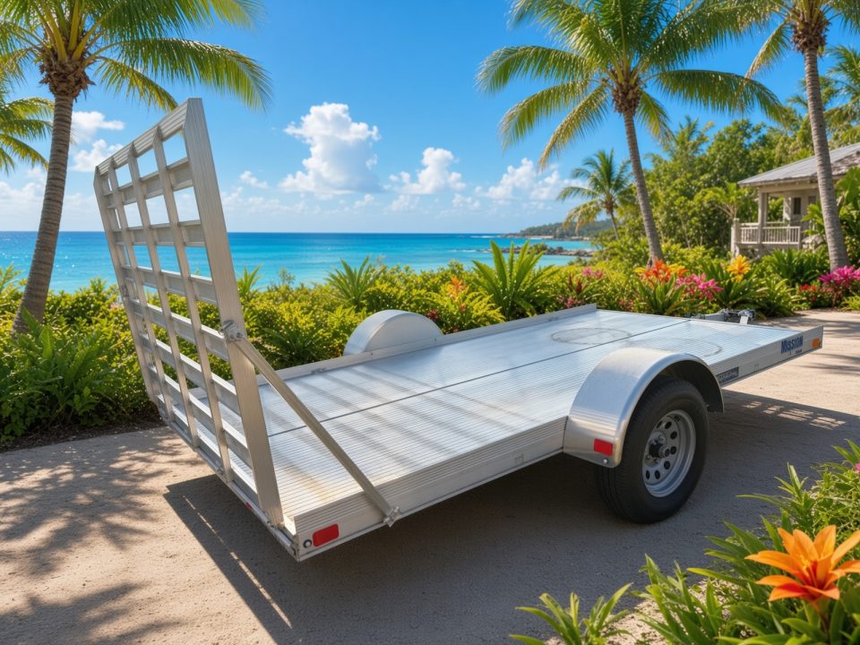 New 2026 Mission 6 x 12 Aluminum Utility Single Axle Trailer Lightweight Perfect for Golf Carts & ATV's