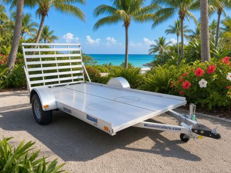 New 2026 Mission 6 x 12 Aluminum Utility Single Axle Trailer Lightweight Perfect for Golf Carts & ATV's