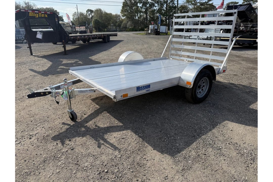 New 2026 Mission 7 x 12 Utility Single Axle Trailer Perfect for Mowers, ATVs and Golf Carts