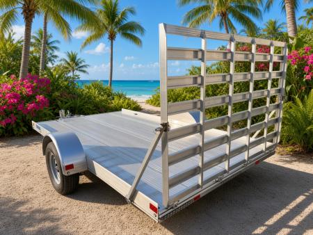 New 2026 Mission 7 x 12 Lightweight Aluminum Utility Single Axle Trailer Perfect for Golf Carts & Small Mowers