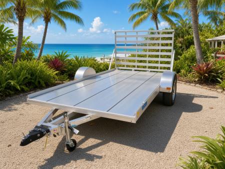 New 2026 Mission 7 x 12 Lightweight Aluminum Utility Single Axle Trailer Perfect for Golf Carts & Small Mowers