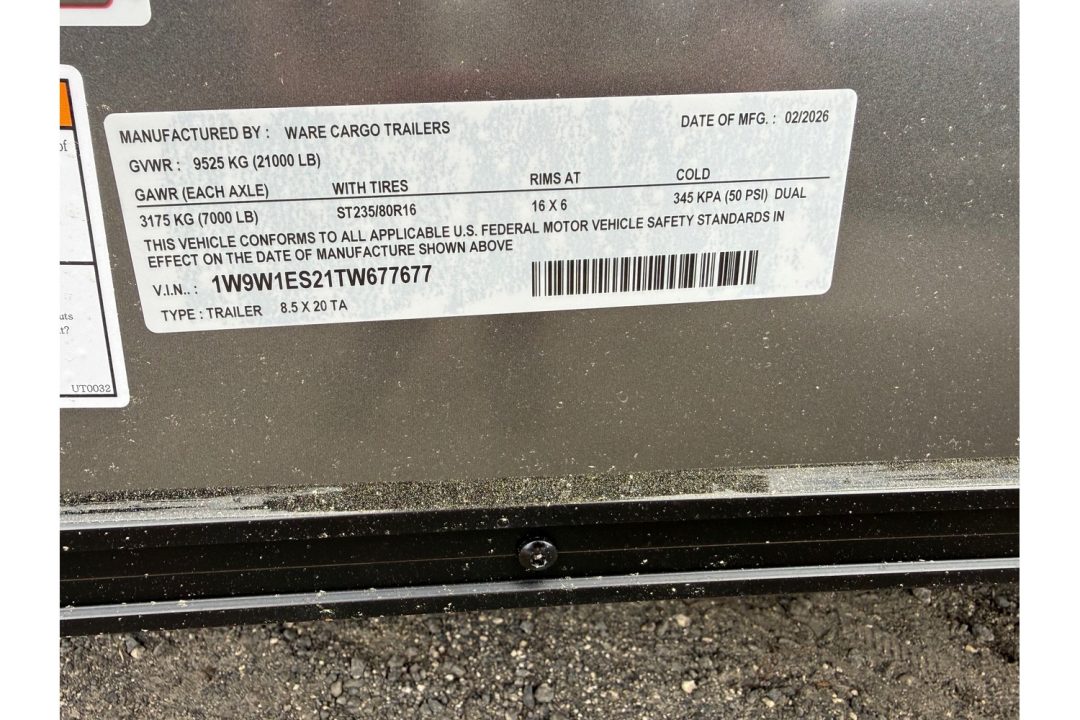 New 2026 Ware Cargo Trailers 8.5x20 Triple Axle Enclosed Trailer | 15000K capacity | Triple Tongue | Heavy Duty